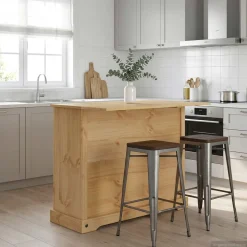 VidaXL Keukenopslag Honing Wax 112 x 70 x 91,5 cm Massief dennenhout