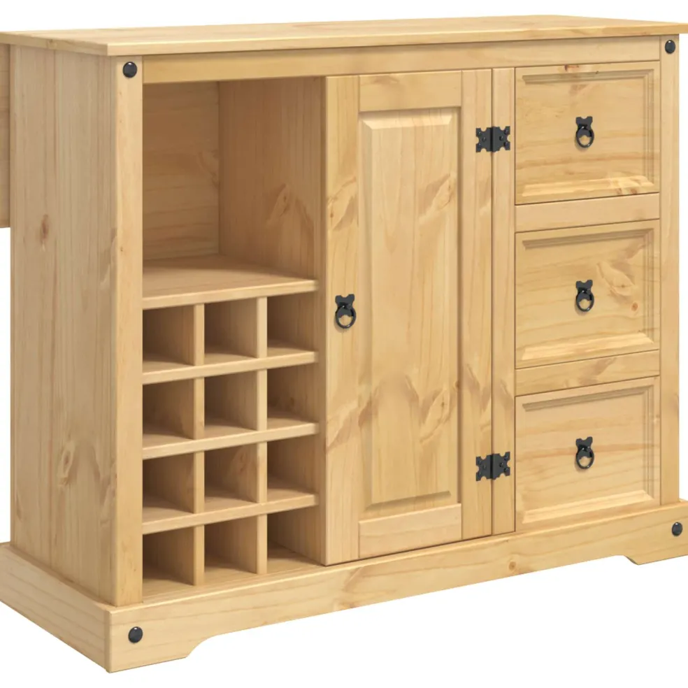 VidaXL Keukenopslag Honing Wax 112 x 70 x 91,5 cm Massief dennenhout
