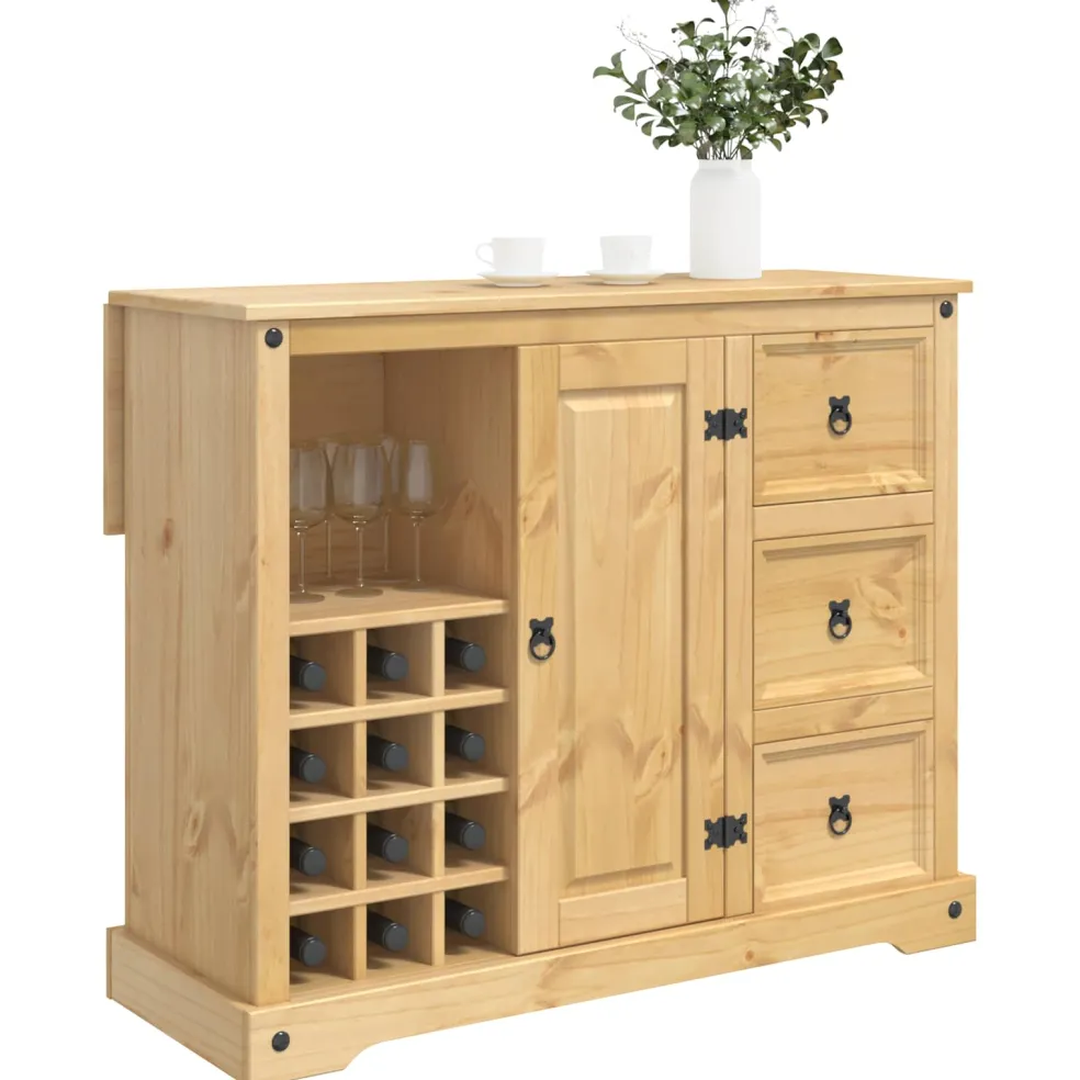 VidaXL Keukenopslag Honing Wax 112 x 70 x 91,5 cm Massief dennenhout