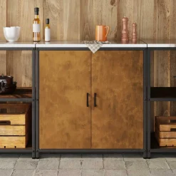 vidaXL Keukenopslag Kast HATTEM Roestig 90 x 50 x 92 cm Staal