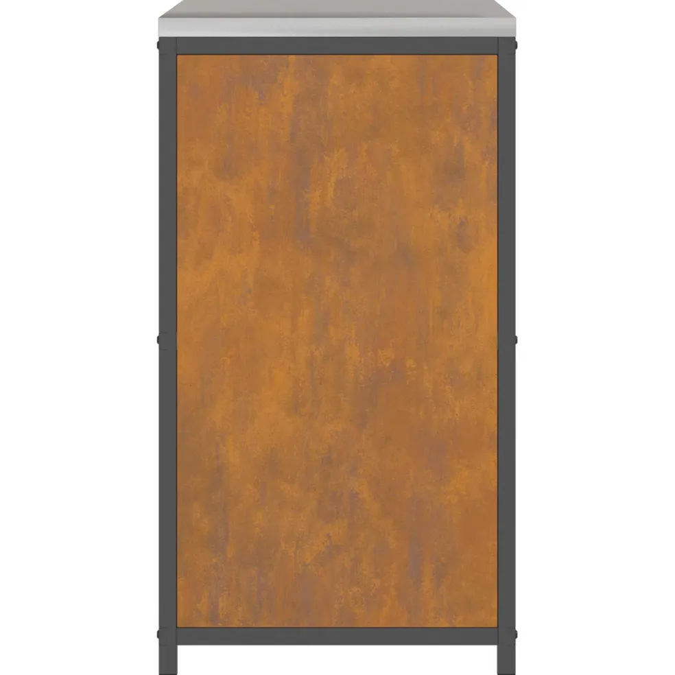 vidaXL Keukenopslag Kast HATTEM Roestig 90 x 50 x 92 cm Staal