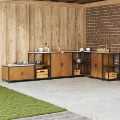 vidaXL Keukenopslag Kast HATTEM Roestig 90 x 50 x 92 cm Staal