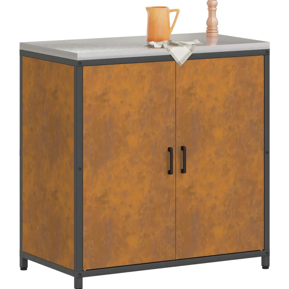 vidaXL Keukenopslag Kast HATTEM Roestig 90 x 50 x 92 cm Staal