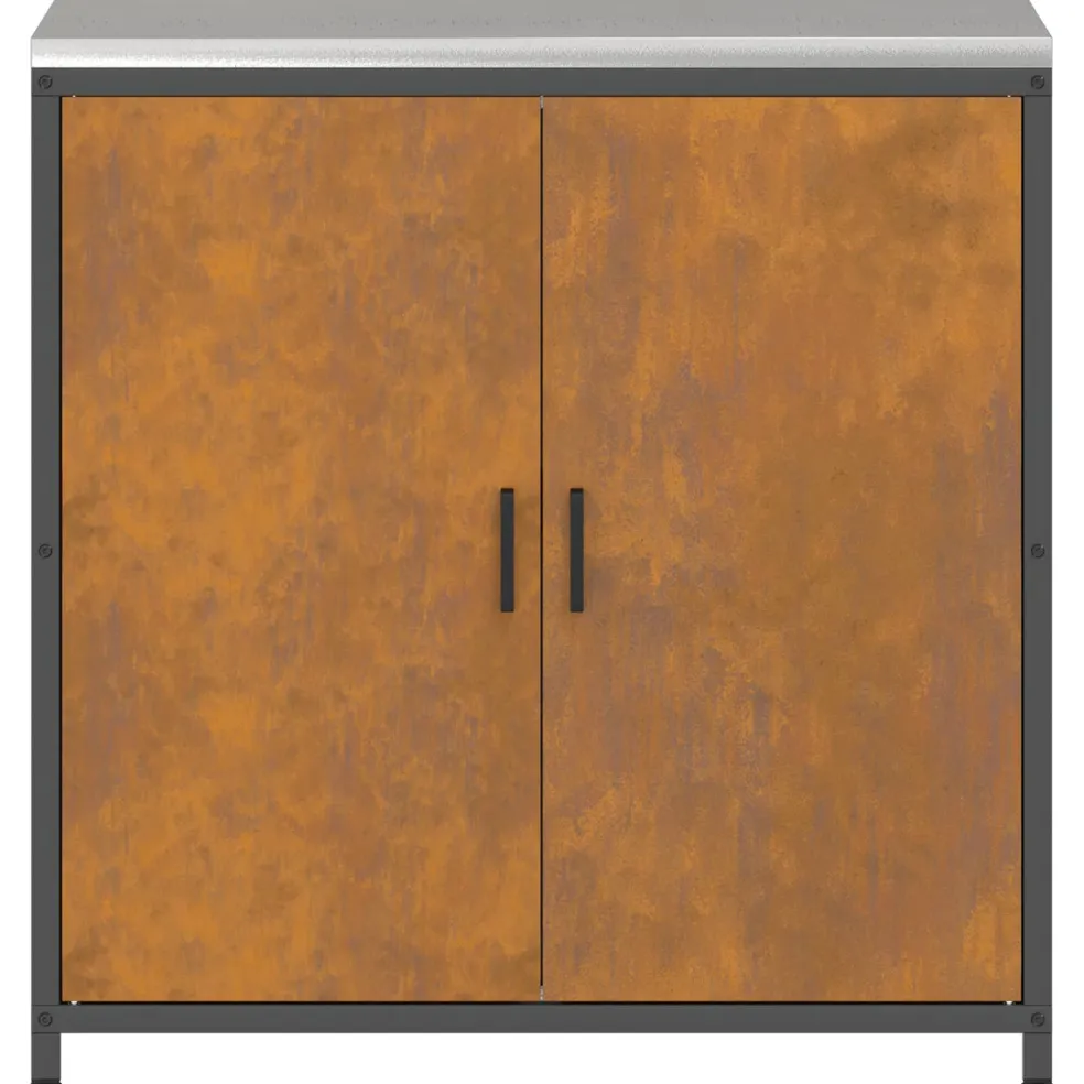 vidaXL Keukenopslag Kast HATTEM Roestig 90 x 50 x 92 cm Staal