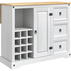 VidaXL Keukenopslag met lade Wit en Honing Was 112 x 70 x 91,5 cm