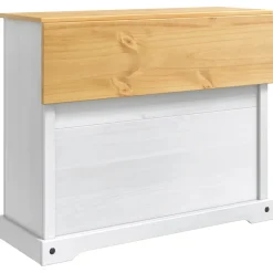 VidaXL Keukenopslag met lade Wit en Honing Was 112 x 70 x 91,5 cm