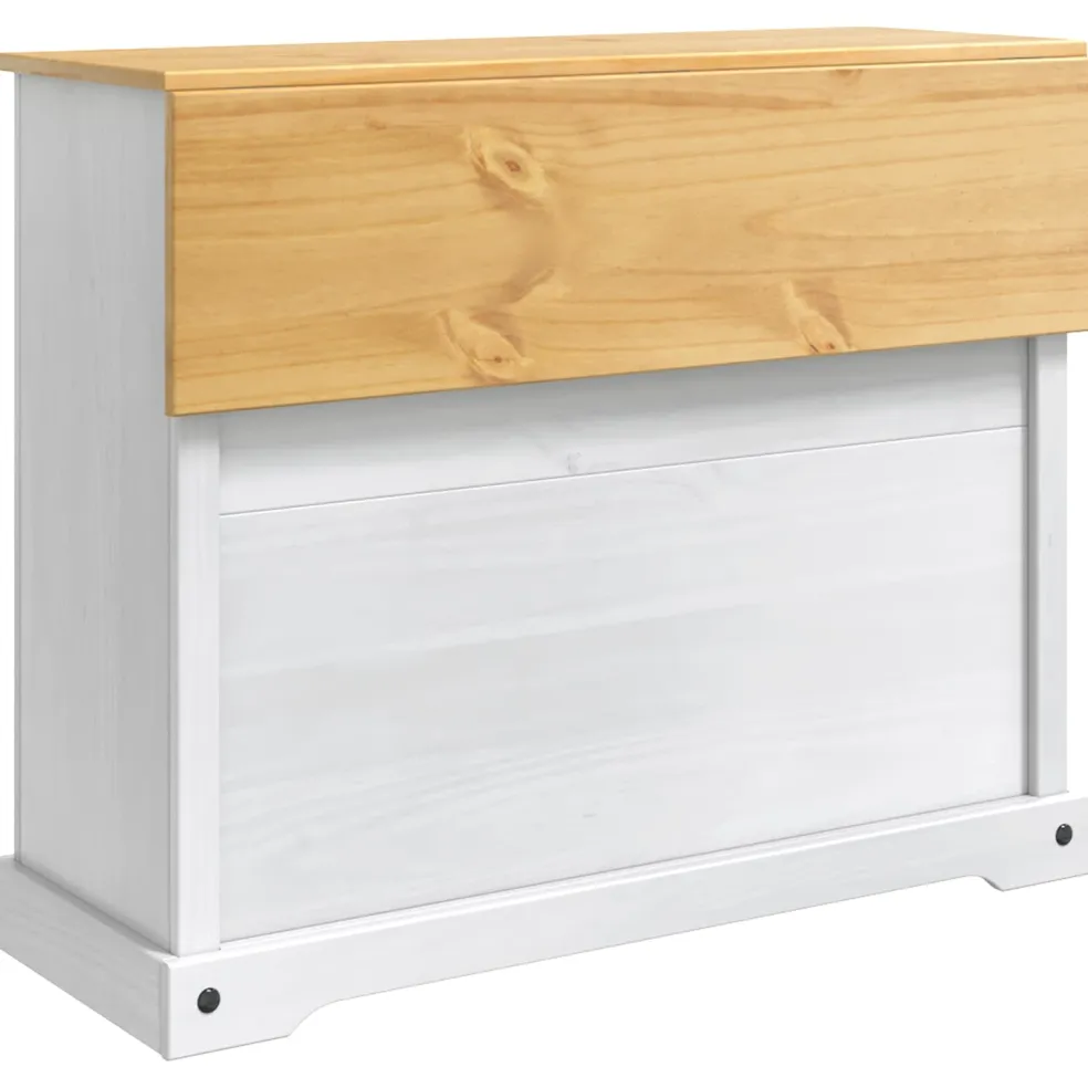 VidaXL Keukenopslag met lade Wit en Honing Was 112 x 70 x 91,5 cm