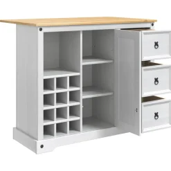 VidaXL Keukenopslag met lade Wit en Honing Was 112 x 70 x 91,5 cm