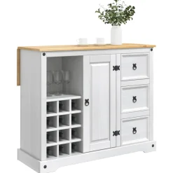 VidaXL Keukenopslag met lade Wit en Honing Was 112 x 70 x 91,5 cm