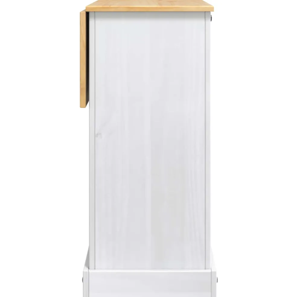 VidaXL Keukenopslag met lade Wit en Honing Was 112 x 70 x 91,5 cm