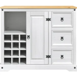 VidaXL Keukenopslag met lade Wit en Honing Was 112 x 70 x 91,5 cm