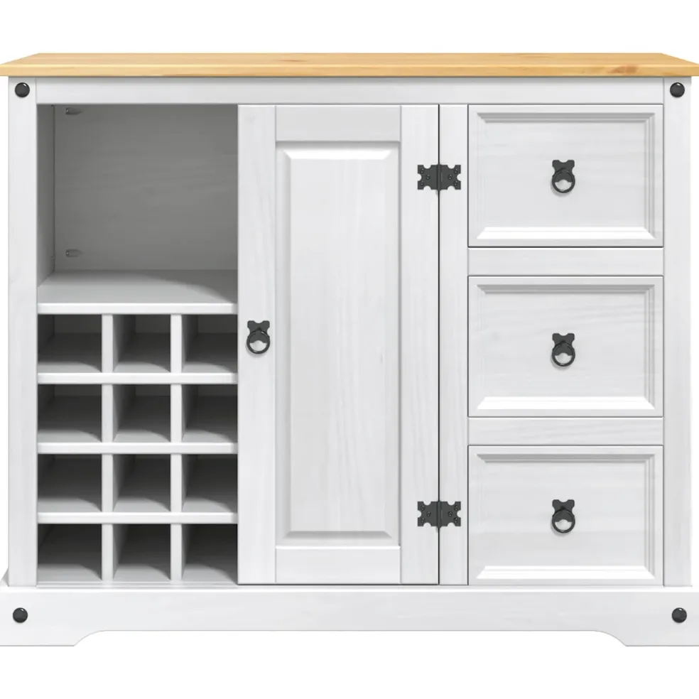 VidaXL Keukenopslag met lade Wit en Honing Was 112 x 70 x 91,5 cm
