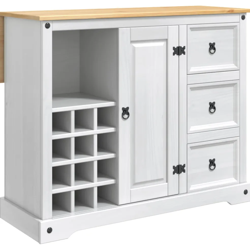 vidaXL Keukenopslag 2 st Wit en Honing Was 112 x 77 x 90 cm