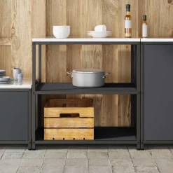 vidaXL Keukenplankeenheid HATTEM Antracietkleurig 90 x 50 x 92 cm