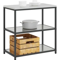 vidaXL Keukenplankeenheid HATTEM Zilverkleurig 90 x 50 x 92 cm Staal