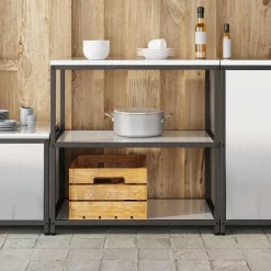 vidaXL Keukenplankeenheid HATTEM Zilverkleurig 90 x 50 x 92 cm Staal