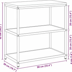 vidaXL Keukenplankeenheid HATTEM Wit 90 x 50 x 92 cm Staal