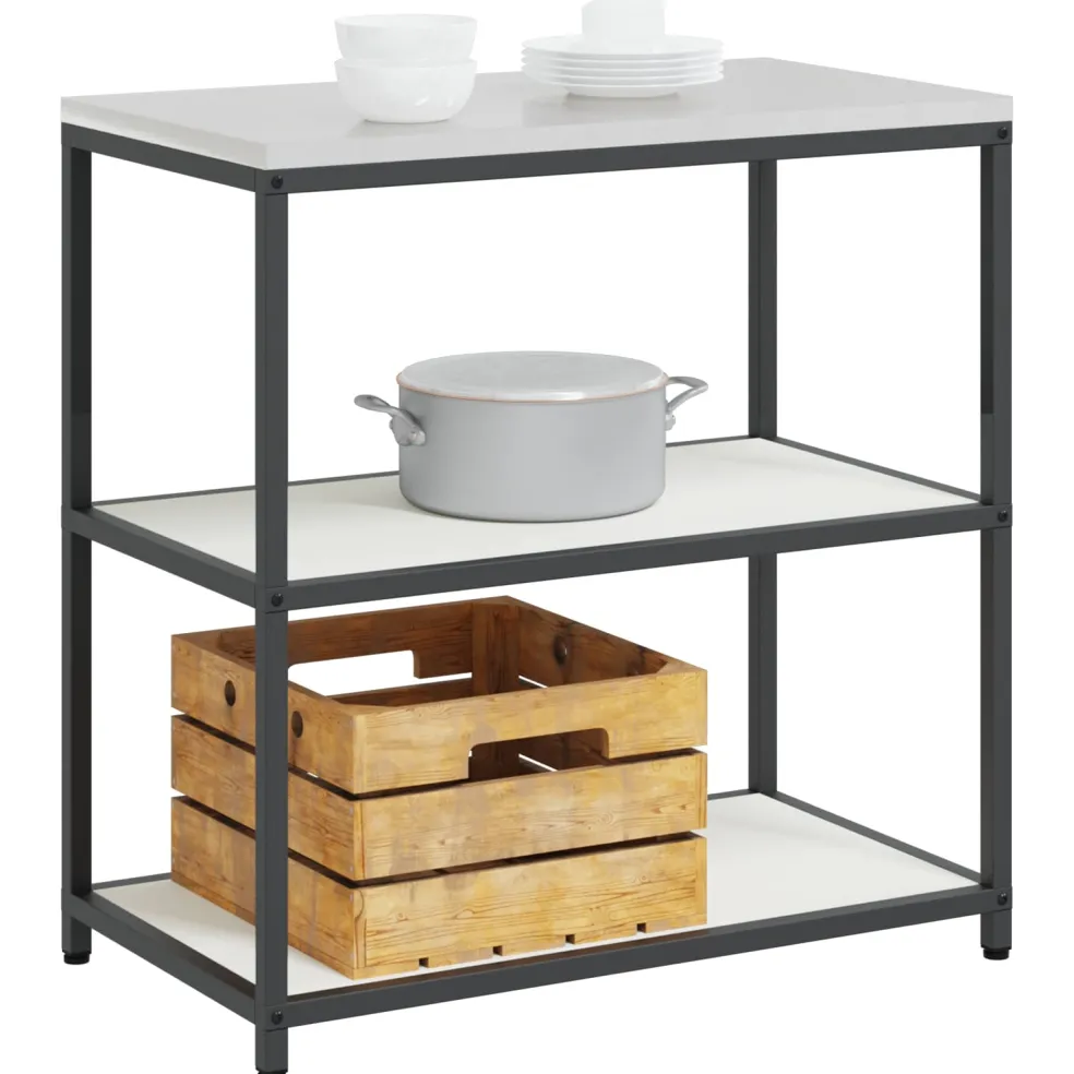 vidaXL Keukenplankeenheid HATTEM Wit 90 x 50 x 92 cm Staal