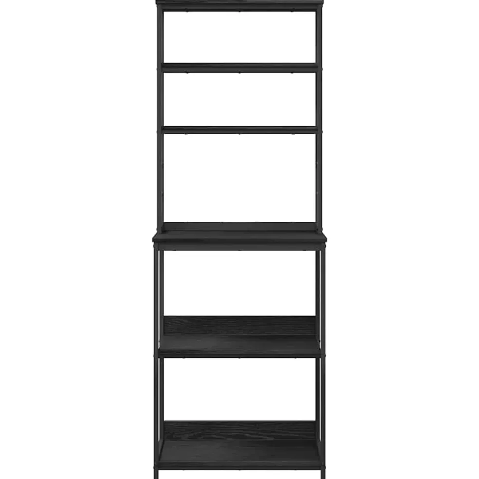 vidaXL Keukenplank 5-laags 60 x 40 x 168 cm Bewerkt hout Zwart Eiken