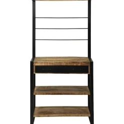 vidaXL Keukenrek Bruin en zwart 80 x 40 x 160 cm Massief Mango Hout