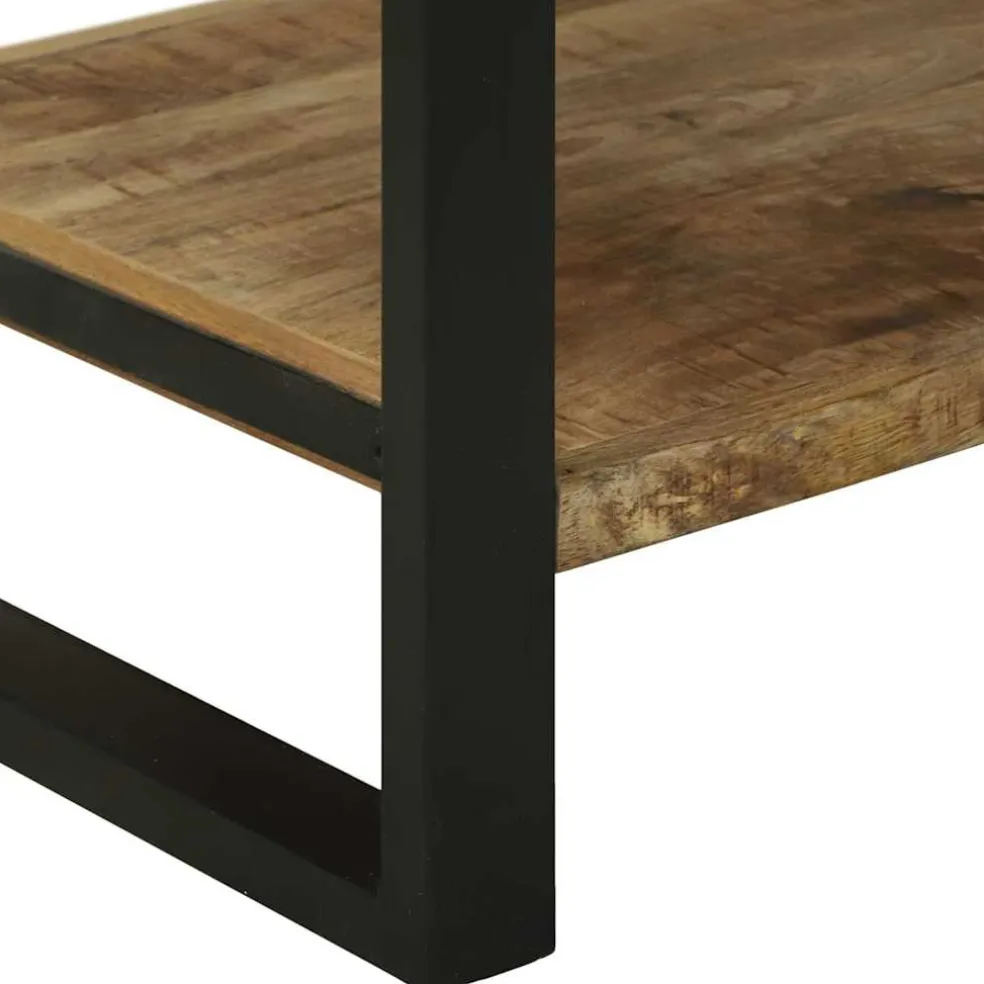 vidaXL Keukenrek Bruin en zwart 80 x 40 x 160 cm Massief Mango Hout
