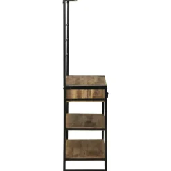 vidaXL Keukenrek Bruin en zwart 80 x 40 x 160 cm Massief Mango Hout