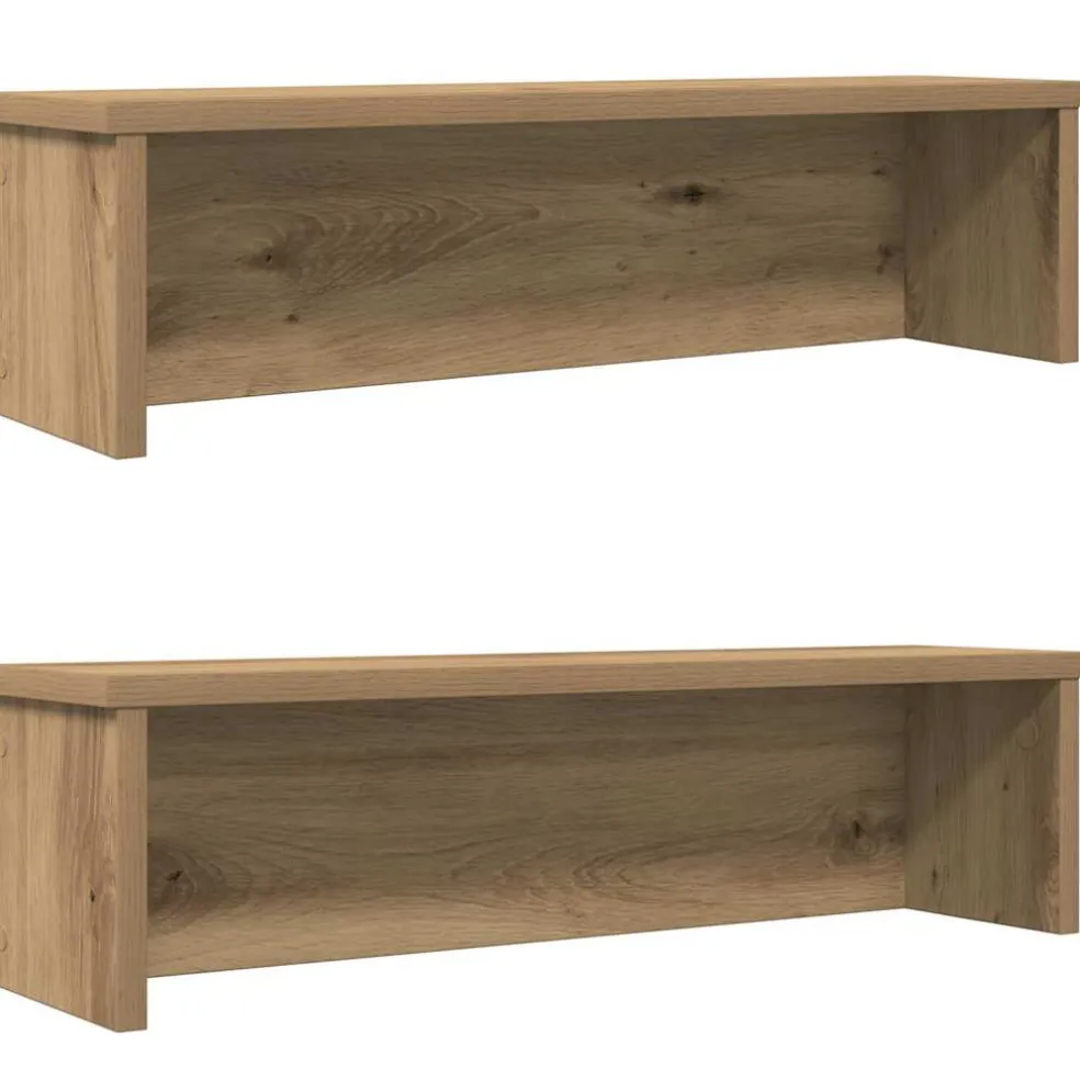 vidaXL Keukenrekken stapelbaar 2 st 50x15x16 cm artisanaal eikenkleur