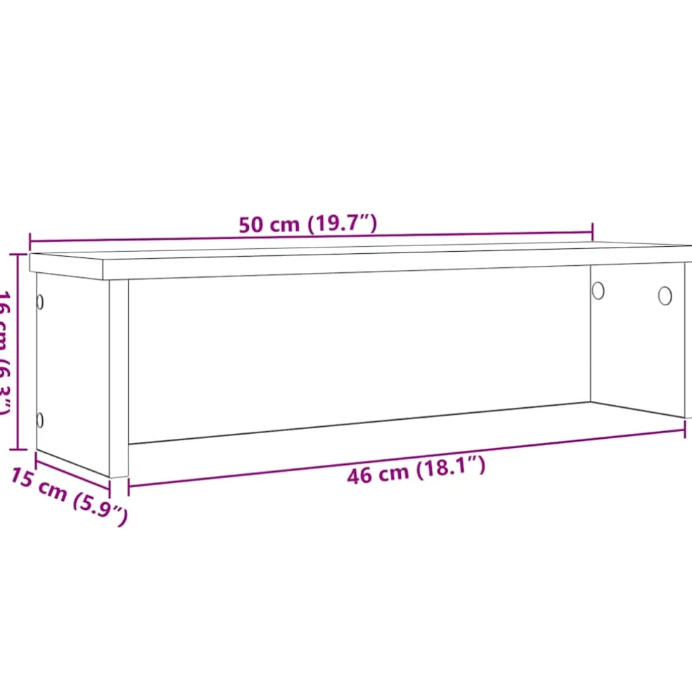 vidaXL Keukenrek stapelbaar 50x15x16 cm bewerkt hout sonoma eikenkleur