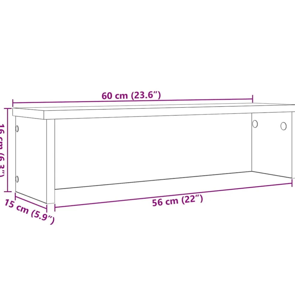 vidaXL Keukenrek stapelbaar 60x15x16 cm bewerkt hout zwart