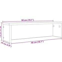 vidaXL Keukenrek stapelbaar 50x15x16 cm bewerkt hout betongrijs