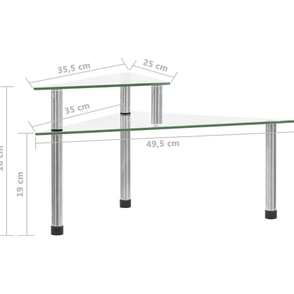 vidaXL Keukenschap 49,5x35x19 cm gehard glas transparent