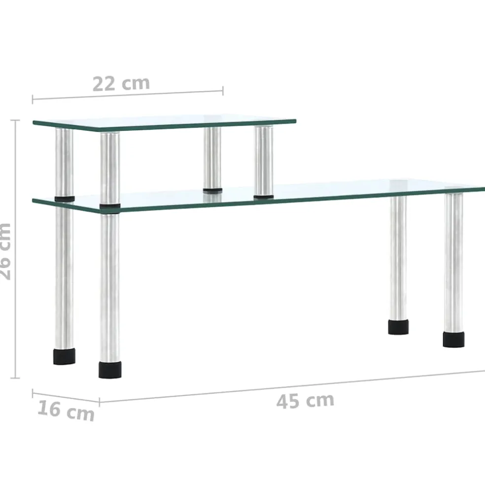 vidaXL Keukenschap 45x16x26 cm gehard glas transparent