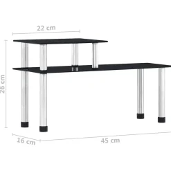 vidaXL Keukenschap 45x16x26 cm gehard glas zwart