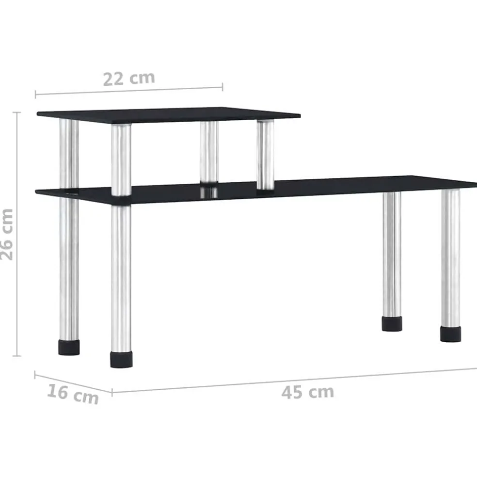 vidaXL Keukenschap 45x16x26 cm gehard glas zwart