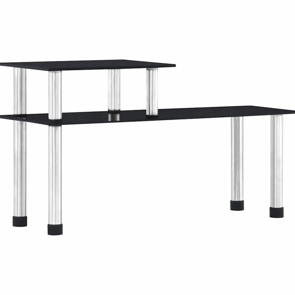 vidaXL Keukenschap 45x16x26 cm gehard glas zwart