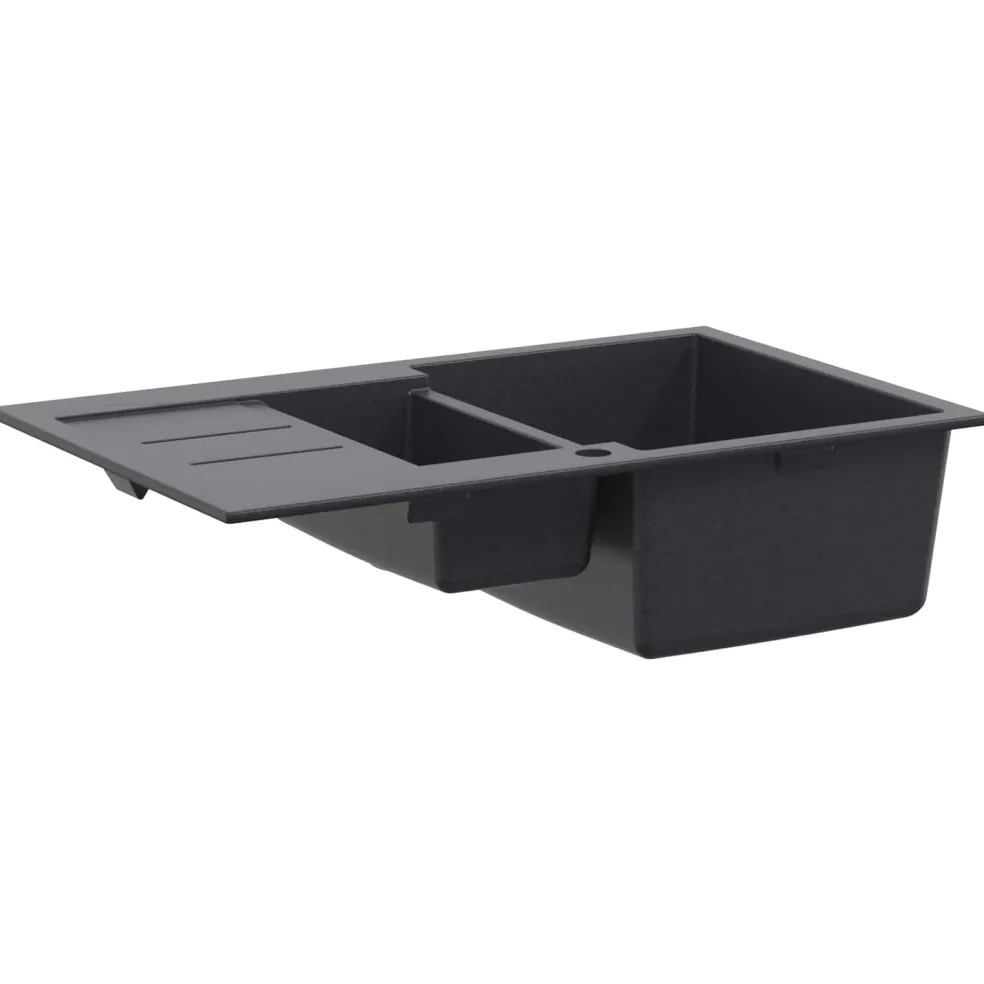 vidaXL Keukenspoelbak met dubbele bak Graniet 80 x 50 x 30.5 cm