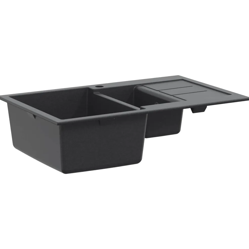 vidaXL Keukenspoelbak met dubbele bak Graniet 80 x 50 x 30.5 cm