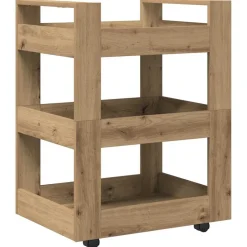 vidaXL Keuken Trolley Artisan Eiken 60 x 45 x 80 cm Bewerkt hout