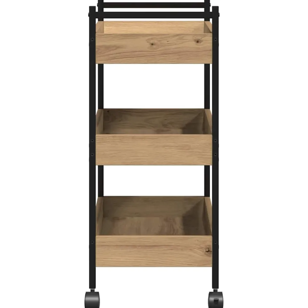 vidaXL Keuken Trolley Artisan Eiken 50 x 30 x 70 cm Bewerkt hout