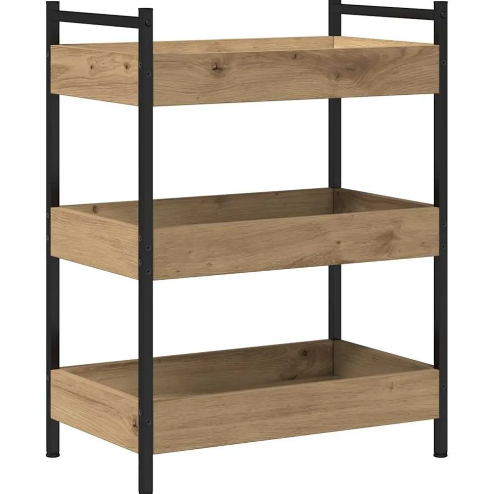 vidaXL Keuken Trolley Artisan Eiken 50 x 30 x 70 cm Bewerkt hout
