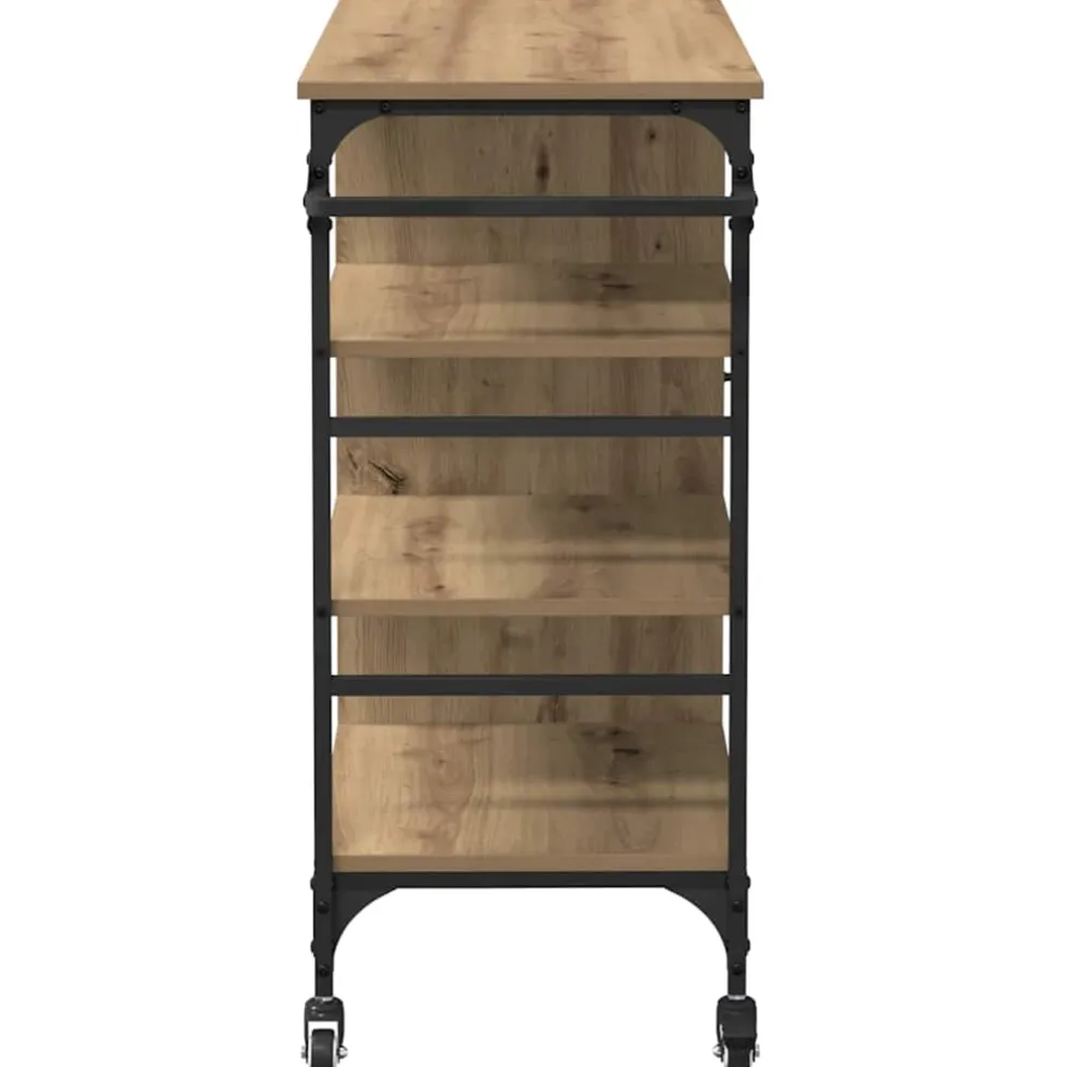 vidaXL Keuken Trolley Artisan Eiken 87.5 x 39 x 84.5 cm Bewerkt hout