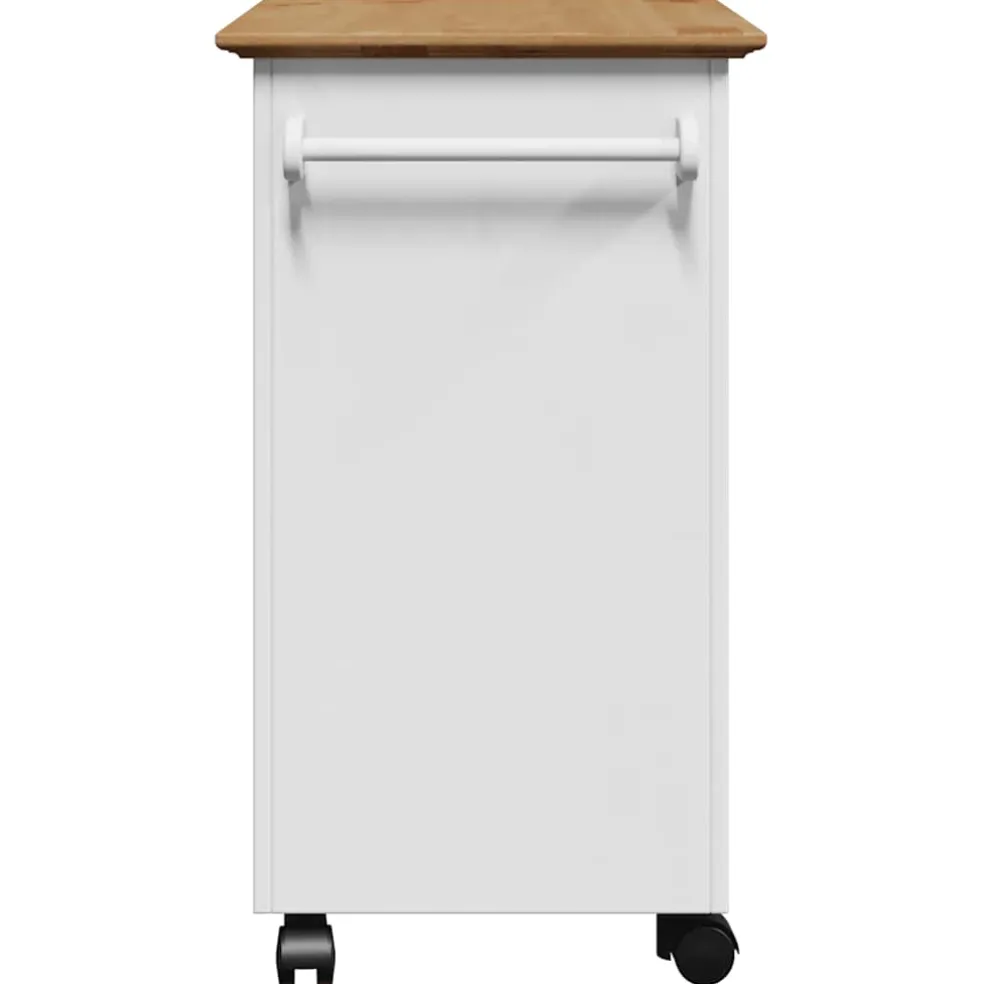 vidaXL Keukentrolley BODO 67,5x45x80 cm wit en bruin