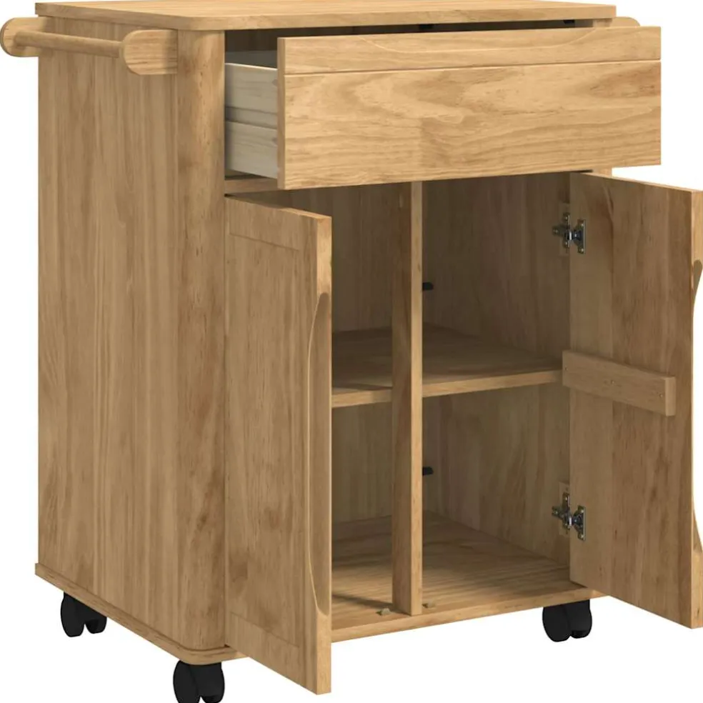 vidaXL Keuken Trolley FLORO Wasbruin 72,5 x 45 x 80 cm