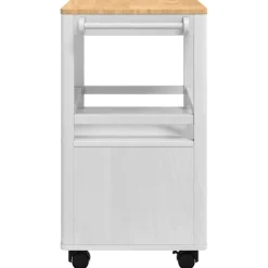 vidaXL Keuken Trolley FLORO Wit 72,5 x 45 x 80 cm Massief Vurenhout