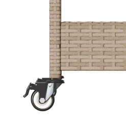 vidaXL Keukentrolley 3-laags poly rattan en massief acaciahout beige