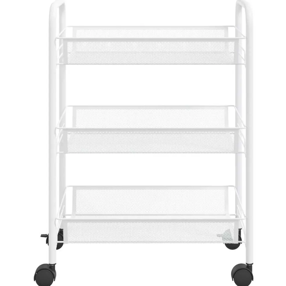 vidaXL Keukentrolley 3-laags 46x26x54 cm ijzer wit