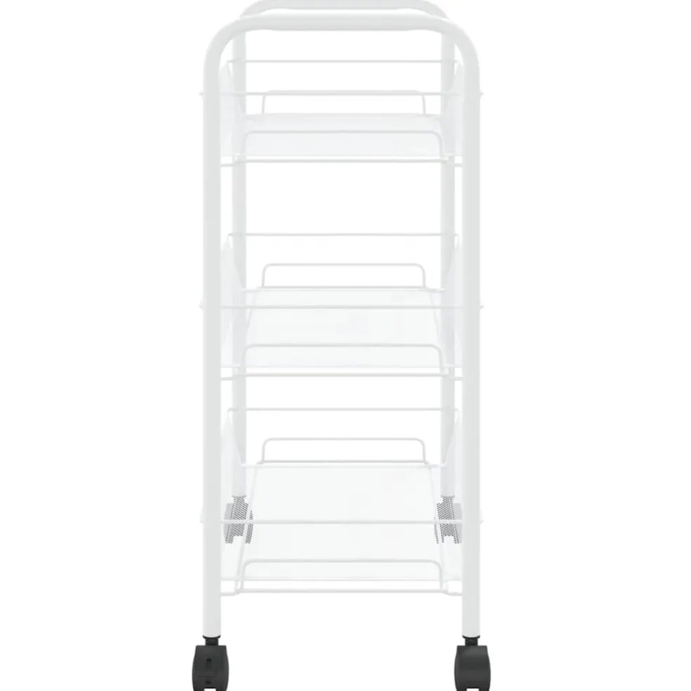 vidaXL Keukentrolley 3-laags 46x26x54 cm ijzer wit