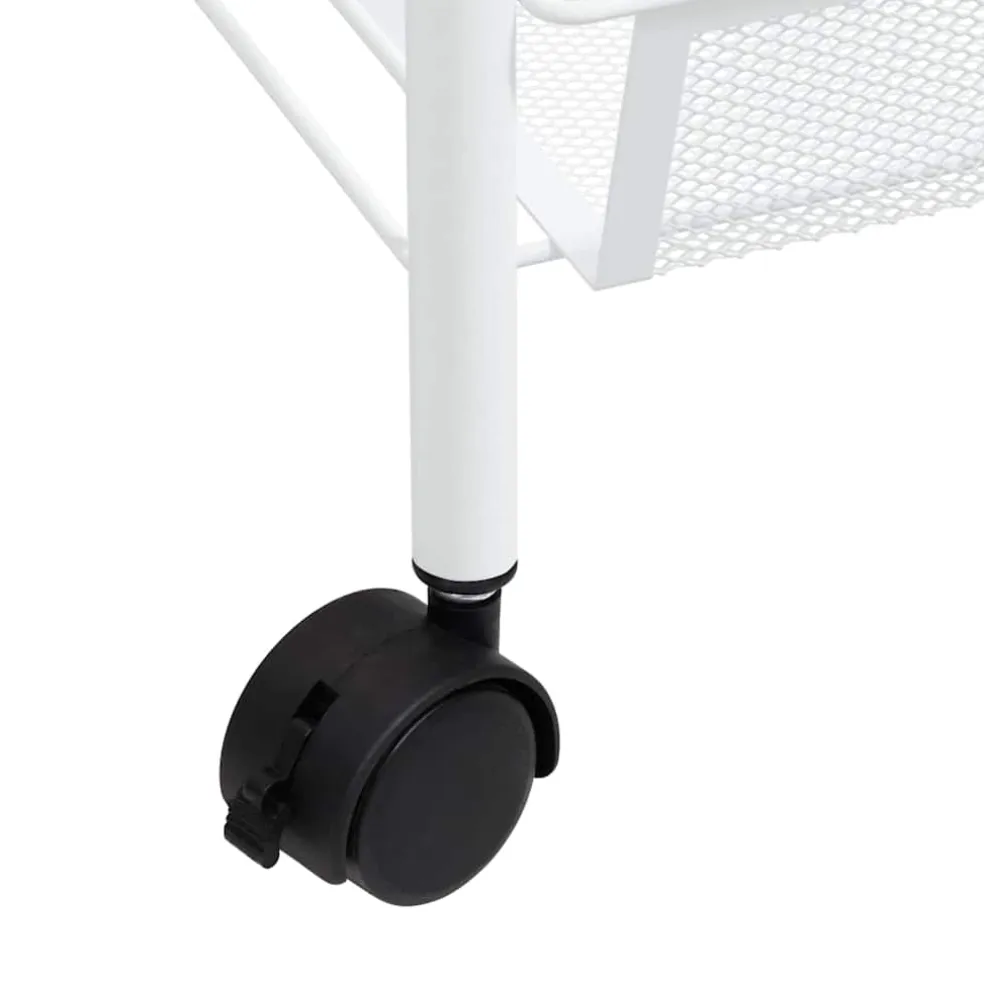 vidaXL Keukentrolley 3-laags 46x26x54 cm ijzer wit