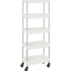 vidaXL Keukentrolley 5-laags 42x29x128 cm ijzer en ABS wit