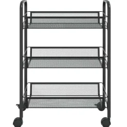 vidaXL Keukentrolley 3-laags 46x26x64 cm ijzer zwart